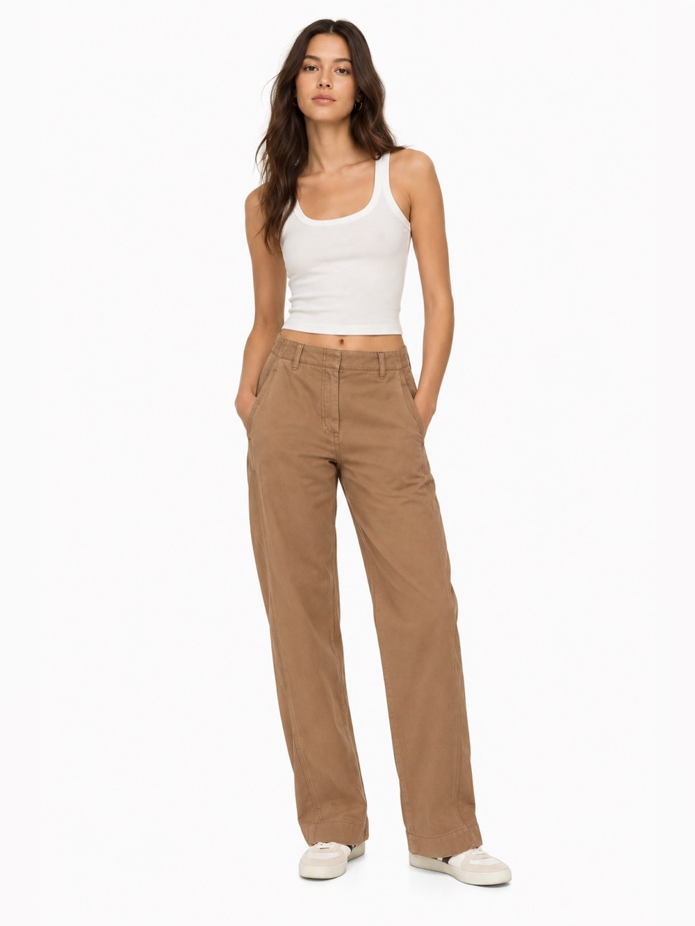 Wilfred Free Aritzia Ascendant Pant Size 2 Deep Taupe Khaki High Rise Utility Pa